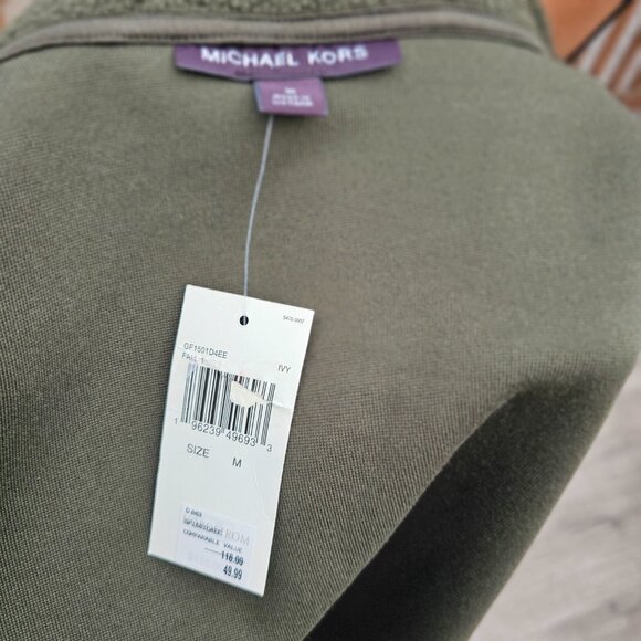 NWT Michael Kors Green Fleece Sherpa Vest Sz M - Picture 7 of 8